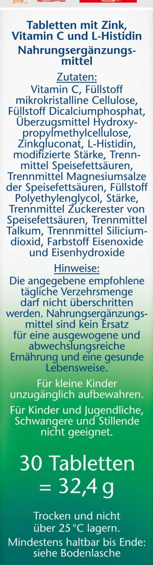 Doppelherz Aktiv Zink + Histidin Depot 30 Tabletten