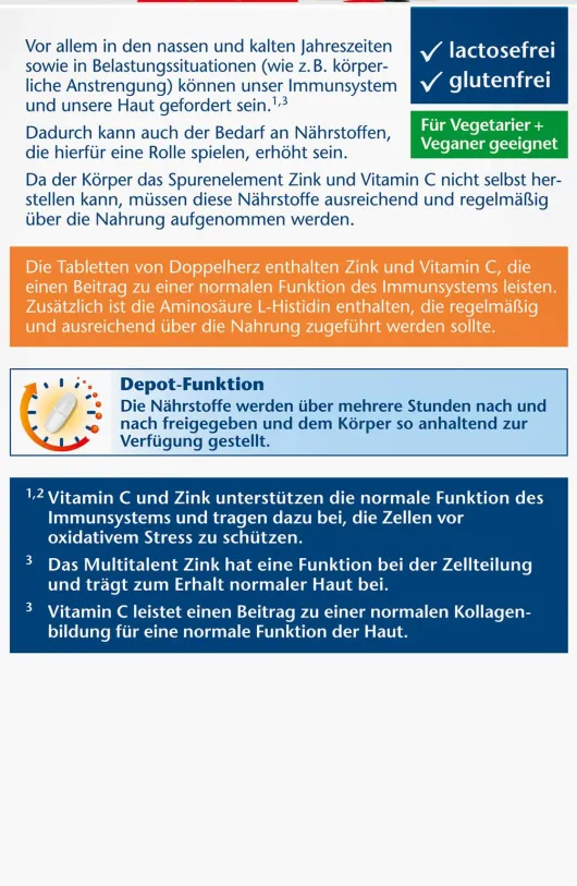 Doppelherz Aktiv Zink + Histidin + Vitamin C Depot Aktiv 100...