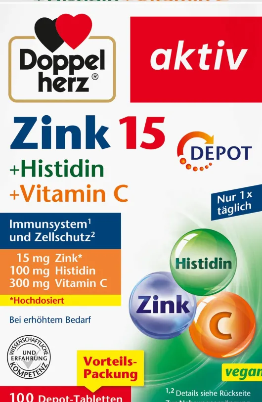 Doppelherz Aktiv Zink + Histidin + Vitamin C Depot Aktiv 100...