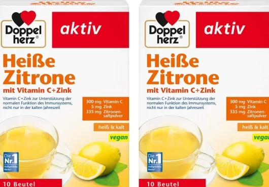 Doppelherz Heiße Zitrone Vitamin C + Zink Granulat 2 x 10 Beutel im Set