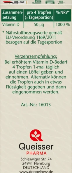 Doppelherz Pure Vitamin D3 2000 I.E. Tropfen 9,2 ml