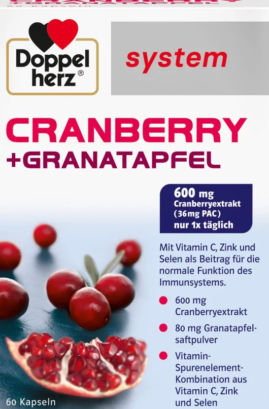 Doppelherz System Cranberry + Granatapfel 60 Kapseln