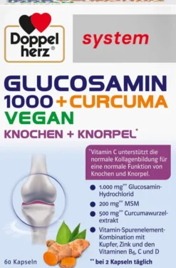 Doppelherz System Glucosamin 1000 + Curcuma Vegan 60 Kapseln