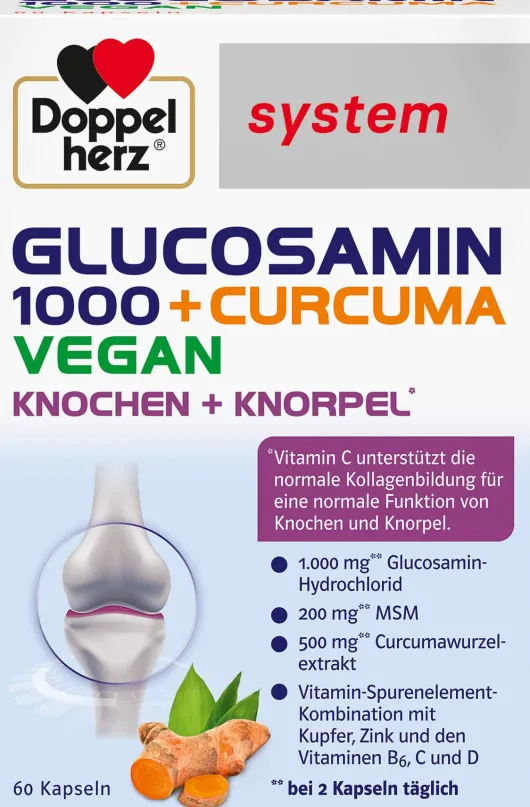 Doppelherz System Glucosamin 1000 + Curcuma Vegan 60 Kapseln