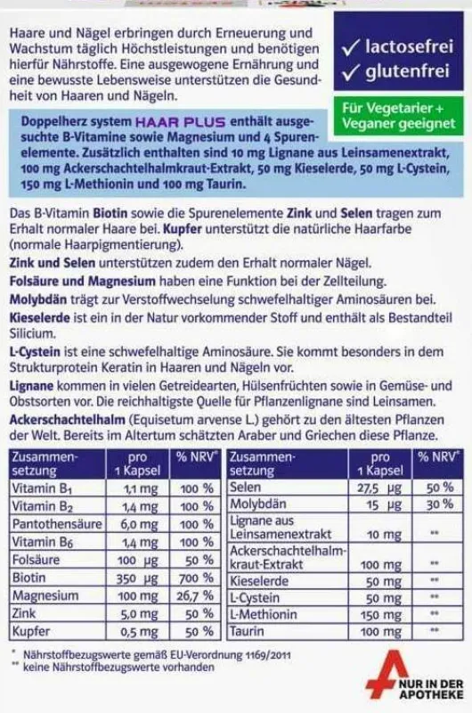 Doppelherz System Haar Plus 30 Kapseln