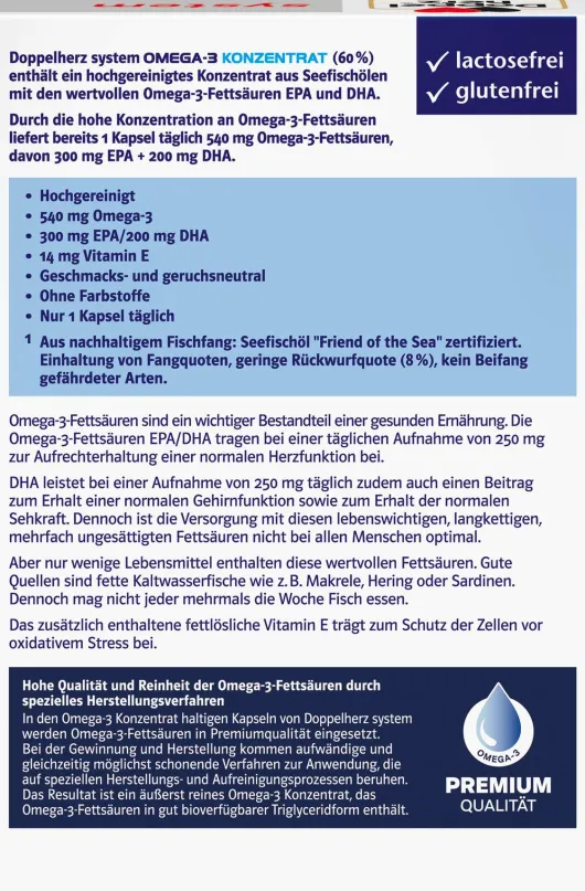 Doppelherz system Omega-3 Konzentrat 120 Kapseln