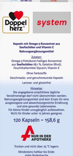 Doppelherz system Omega-3 Konzentrat 120 Kapseln