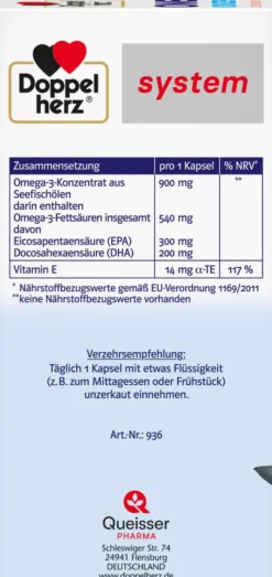 Doppelherz system Omega-3 Konzentrat 120 Kapseln