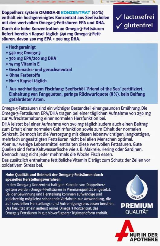 Doppelherz System Omega-3 Konzentrat 60 Kapseln