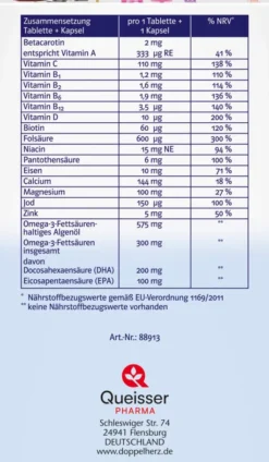 Doppelherz System Schwangere + Mütter Vegan 30 Tabletten + 30...