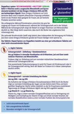 Doppelherz System Schwangere + Mütter Vegan 30 Tabletten + 30...