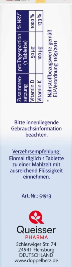 Doppelherz system Vitamin D3 2000 I.E. + K2 120 Tabletten