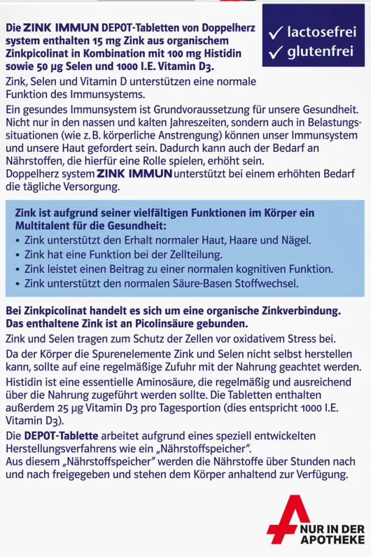 Doppelherz system Zink Immun 30 Tabletten