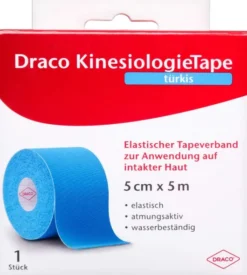 Draco Kinesiologietape Türkis 5 cm X 5 M