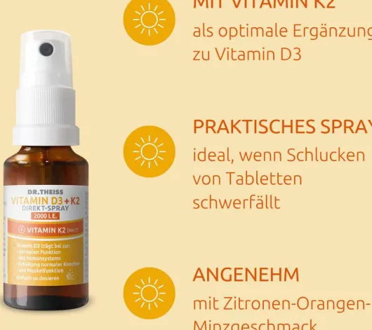 Dr.Theiss Vitamin D3+K2 Direkt-Spray 2000 I.E. 20 ml