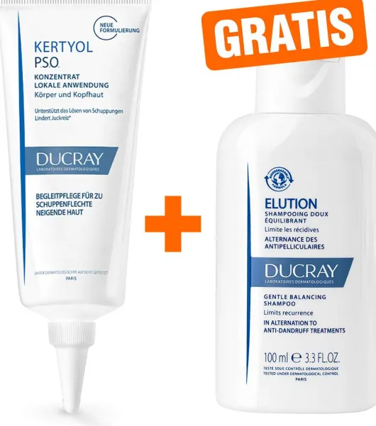Ducray Kertyol PSO Konzentrat100ml + gratis Ducray Elution ausgl. Shampoo 100 ml