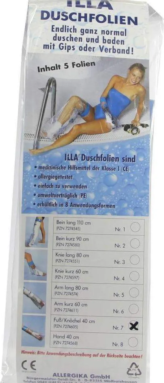 Duschfolien Für Fuß und Knöchel 40 cm 5 Stück