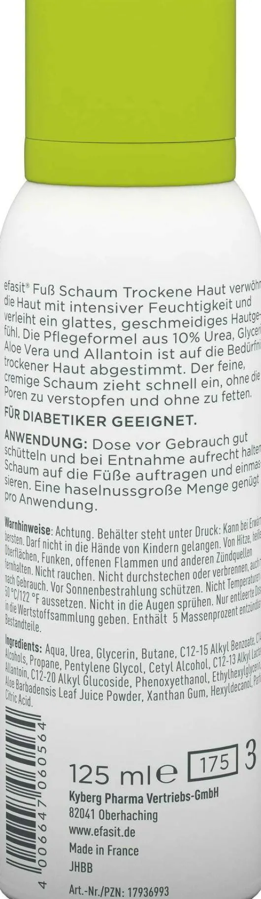 Efasit Fuß Schaum Trockene Haut 125 ml