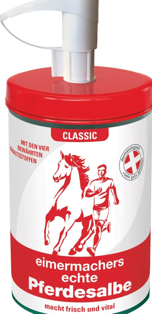 Eimermacher echte Pferdesalbe Classic mit Spender, 1000ml Dose
