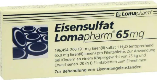 Eisensulfat Lomapharm 65 mg 20 Stück