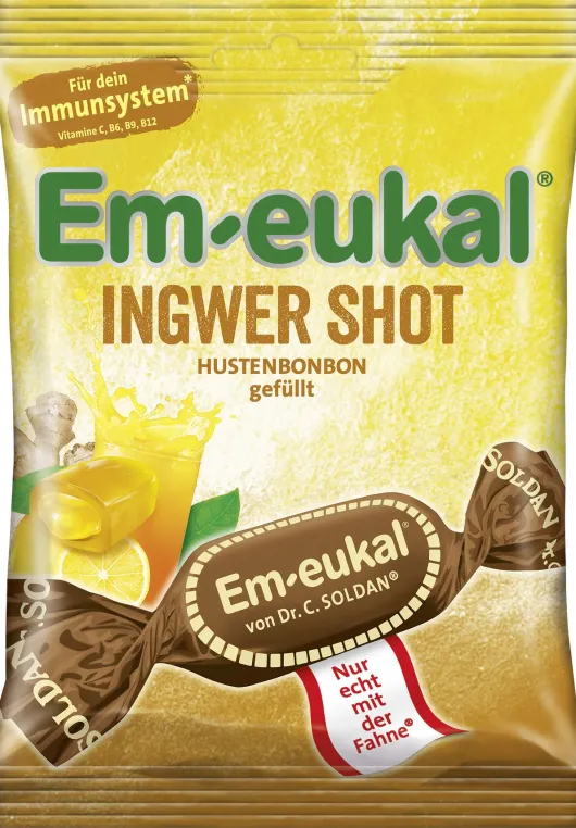 Em Eukal Ingwer Shot Gefüllt Bonbons 75 G