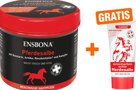 Ensbona Pferdesalbe classic 200 ml Salbe + Gratis Eimermachers echte Pferdesalbe 30 ml
