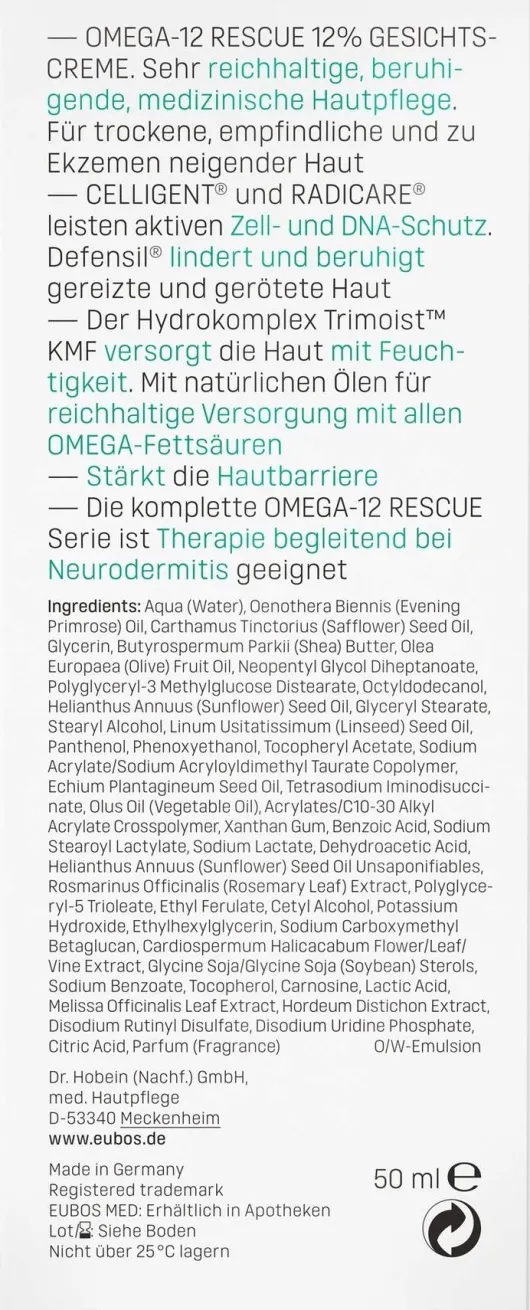 Eubos Empfindliche Haut Omega 3 - 6 - 9 50 ml Gesichtscreme