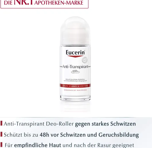 Eucerin Deodorant Antitranspirant Roll On 48h 50 ml Flüssigkeit
