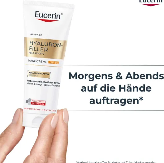 Eucerin Hyaluron Filler + Elasticity Handcreme gegen Altersflecken LSF30 75 ml