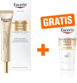 Eucerin Hyaluron Filler + Elasticity Augenpflege LSF15 15 ml + gratis Elasticity Handcreme 20 ml
