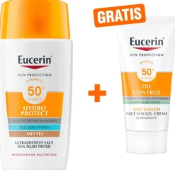 Eucerin Sun Hydro Protect Tinted mittel 50 ml + gratis Sun Gel-Creme Oil Control 20 ml