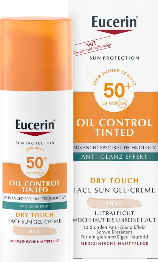 Eucerin Sun Oil Control Face Fluid Getönt (Mittel) LSF 50+ 50 ml