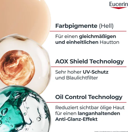 Eucerin Sun Oil Control Face Fluid Getönt (Mittel) LSF 50+ 50 ml
