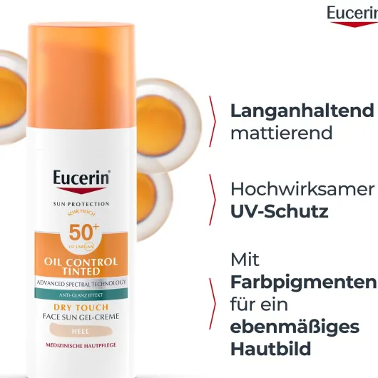 Eucerin Sun Oil Control Face Fluid Getönt (Mittel) LSF 50+ 50 ml
