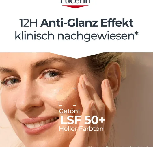 Eucerin Sun Oil Control Face Fluid Getönt (Mittel) LSF 50+ 50 ml