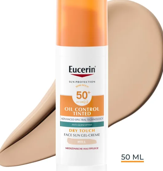 Eucerin Sun Oil Control Face Fluid Getönt (Mittel) LSF 50+ 50 ml
