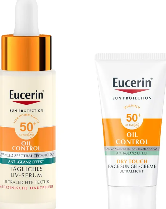 Eucerin Sun Oil Control Face Tägliches UV-Serum LSF 50+ 30 ml + gratis Eucerin Sun Gel-Creme Oil Control 20 ml