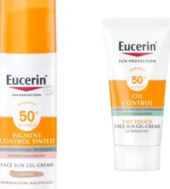 Eucerin Sun Pigment Control Face fluid Getönt (Mittel) LSF 50+ 50 ml + gratis Sun Gel-Creme Oil Control 20 ml