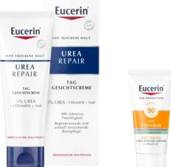 Eucerin UreaRepair Gesichtscreme Tag 5 % 50 ml + gratis Eucerin Sun Gel-Creme Oil Control 20 ml
