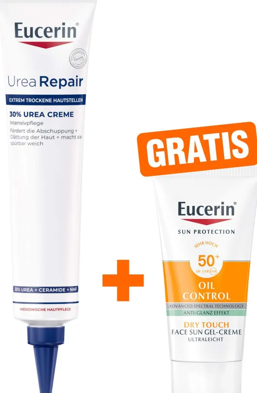 Eucerin UreaRepair Plus 30% Intensiv 75 ml Creme + gratis Eucerin Sun Gel-Creme Oil Control 20 ml