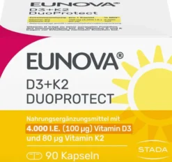 Eunova DuoProtect D3 + K2 4000 I.E. 90 Kapseln