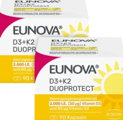 Eunova DuoProtect D3 + K2 2000 I.E. 2 x 90 Kapseln