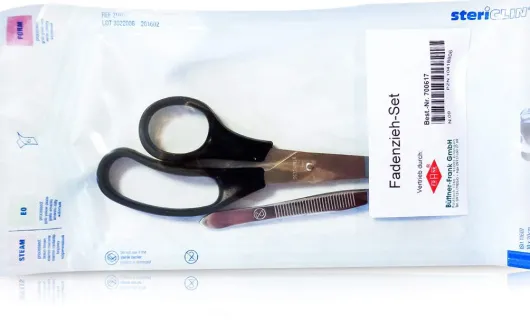 Fadenzieh Set Steril Mit Schere und Pinzette 1 Stück