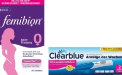 Femibion 0 Babyplanung 56 Tabletten + Clearblue Schwangerschaftstest mit Wochenbestimmung 2 Tests
