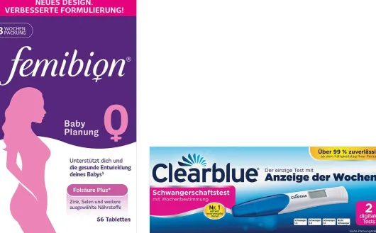 Femibion 0 Babyplanung 56 Tabletten + Clearblue Schwangerschaftstest mit Wochenbestimmung 2 Tests
