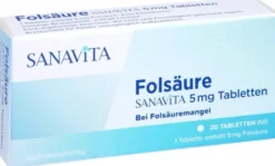 Folsäure Sanavita 5 mg 20 Tabletten