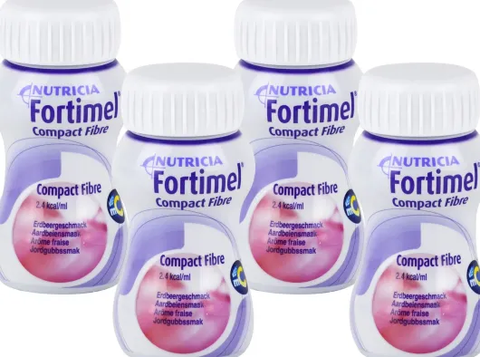 Fortimel Compact Fibre Erdbeere 4 X 125 ml Flüssigkeit
