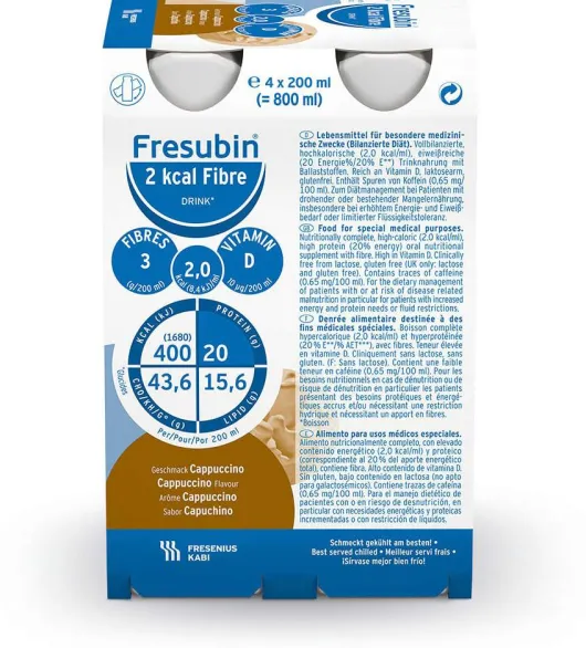 Fresubin 2 Kcal Fibre Drink Cappuccino 4 X 200 ml