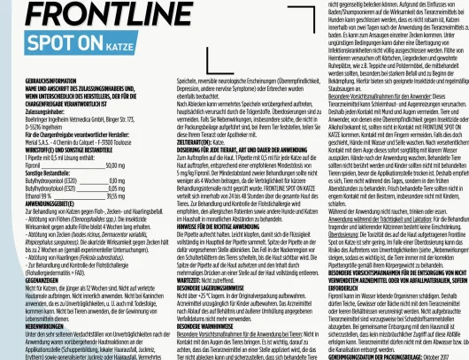 Frontline Spot on Katze 6 Pipetten