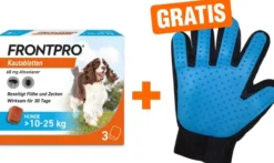 Frontpro 68 mg für Hunde 10-25 kg 3 Kautabletten + gratis Fellhandschuh